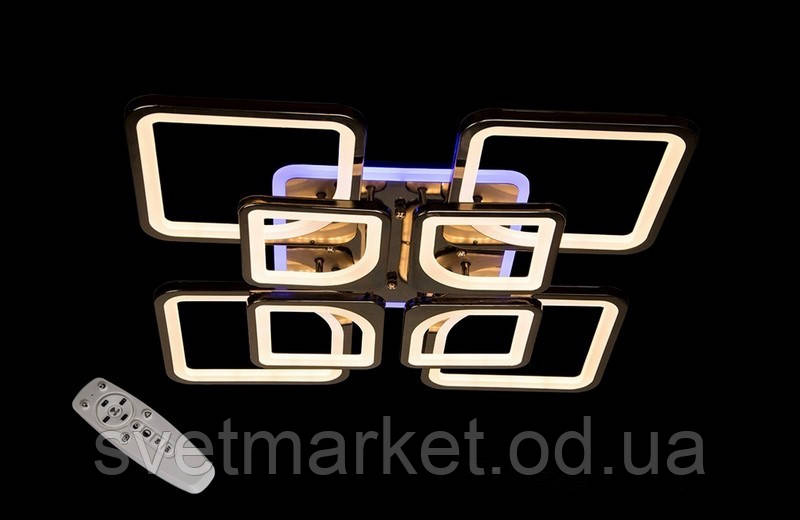 Коричнева стельова світлодіодна люстра 5543/4+4BHR LED 3color dimmer