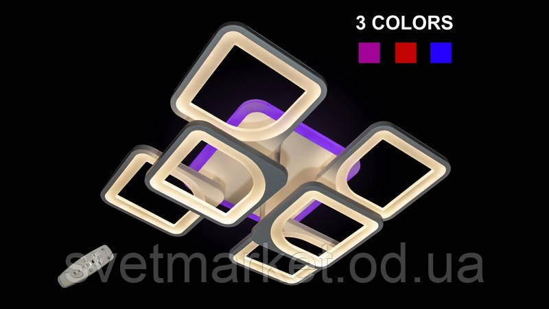 Світлодіодна люстра 5543/4+2S WH LED 3color dimmer