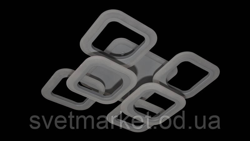 Припотолочна люстра квадратна 5588/4+2S GR LED 3color dimmer