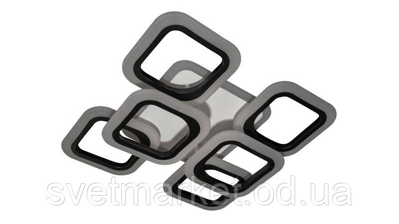 Припотолочна люстра квадратна 5588/4+2S BK LED 3color dimmer