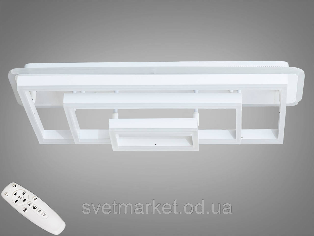 Стельова світлодіодна люстра з димером 7007WH LED 3color dimmer