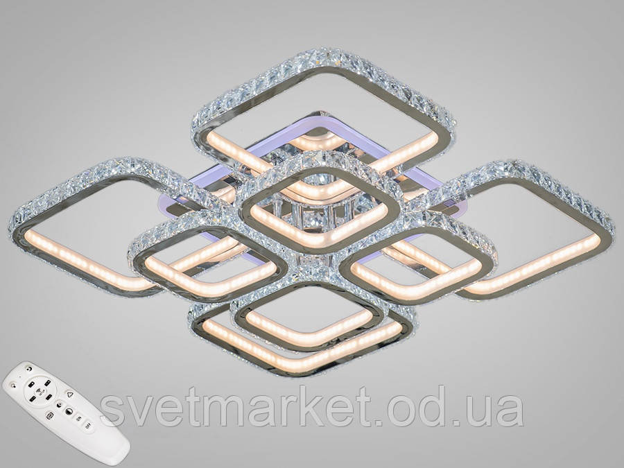 Кришталева LED-люстра з RGB-підсвіткою 8305/4+4HR LED RGB dimmer