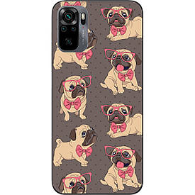 Бампер силіконовий для Xiaomi Redmi Note 10 з малюнком Мопсики