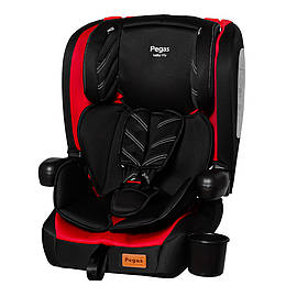 Дитяче автокрісло + бустер TILLY Pegas T-534 Red ISOFIX (група 1/2/3, 9-36 кг) Чорно-червоне