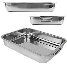 Деко з нержавіючої сталі з ручками 31,5см*24см висота 5см №2