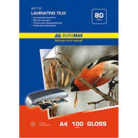 Плівка для ламінування Buromax A4 216 x 303 мм 80 мкм прозорий 100 шт (BM.7723)