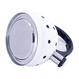 Чайник Kamille Белый 2л из нержавеющей стали со свистком для индукции и газа KM-1070, фото 5