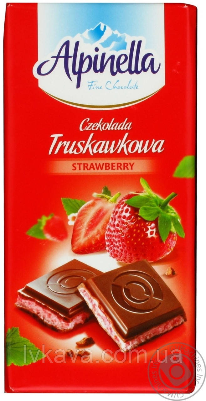 Молочний шоколад Alpinella Strawberry , 100 гр