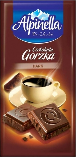 Чорний шоколад Alpinella Gorzka , 90 гр