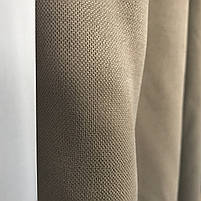Однотонні штори мікровелюр на тасьмі, комплект штори з підхватами Сіро-бежеві, фото 8