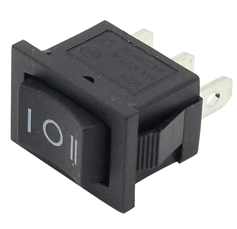 Перемикач клавішний KCD5-103 ON-OFF-ON 3pin чорний, мідь