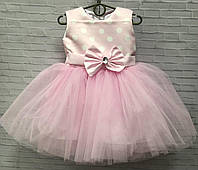 Детское нарядное платье для девочки Крошка Горох 1,5-2,5 лет, розового цвета