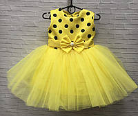 Детское нарядное платье для девочки Крошка Горох 1,5-2,5 лет, желтого цвета