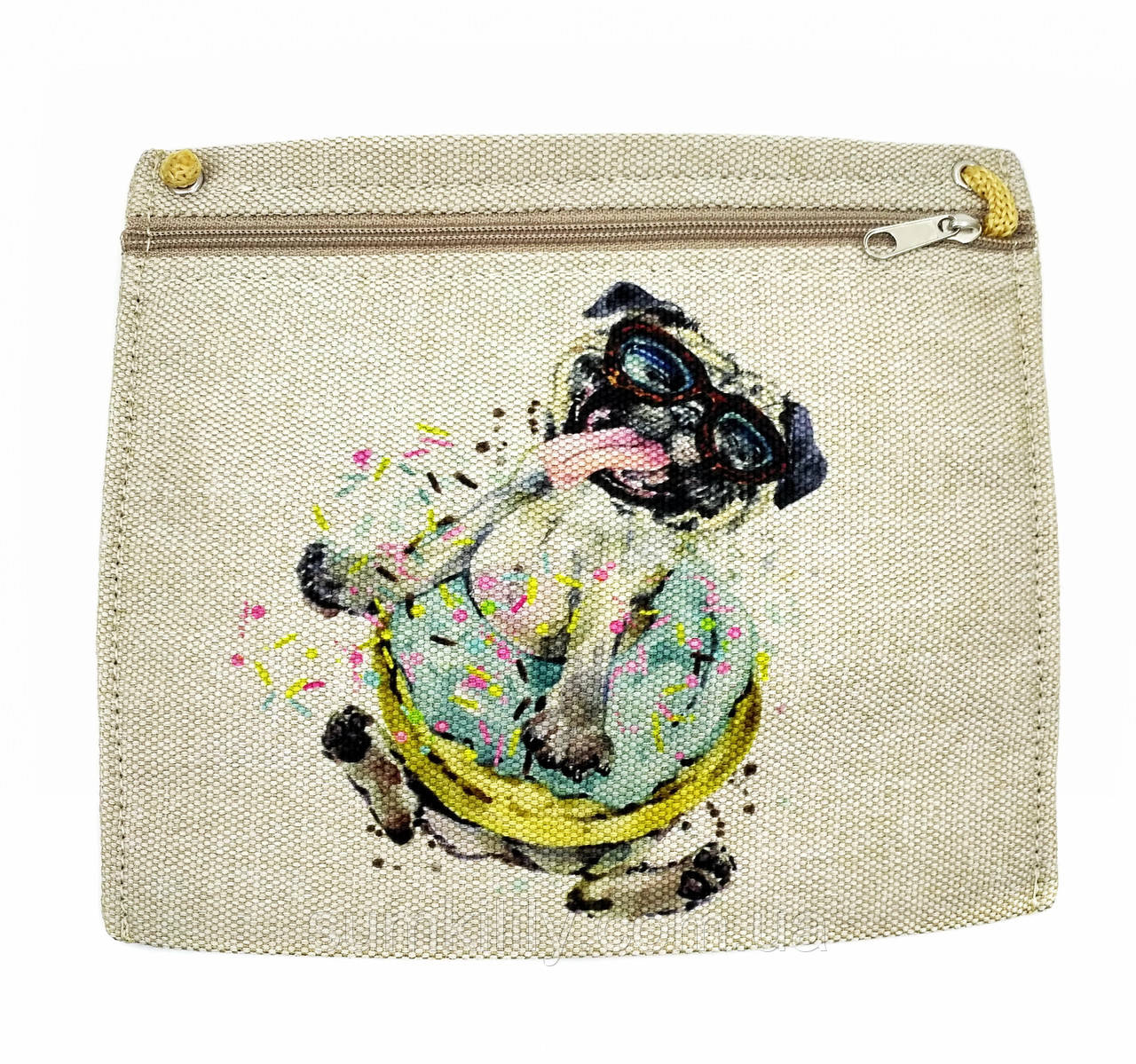 Текстильний гаманець МОПСІК, фото 1