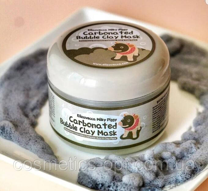 ПРИМ’ЯТА КОРОБОЧКА! Бульбашкова очищаюча маска Elizavecca Carbonated Bubble Clay Mask, 100 мл