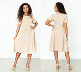 ✅ Жіноче красиве літнє модне плаття міді легке з короткими рукавами, романтичний стиль (Норма і батал), фото 7