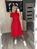 ✅ Жіноче красиве літнє модне плаття міді легке з короткими рукавами, романтичний стиль (Норма і батал), фото 10