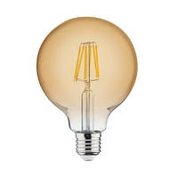 Лампа винтажная светодиодная (ретро)  "RUSTIC GLOBE-6" 6W Filament led 2200К  E27