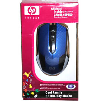 Мышка HP, Optical USB (проводная) Blue
