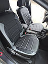 Чохли Daewoo Matiz модельні MAX-L з екошкіри Чорно-сірий, фото 3