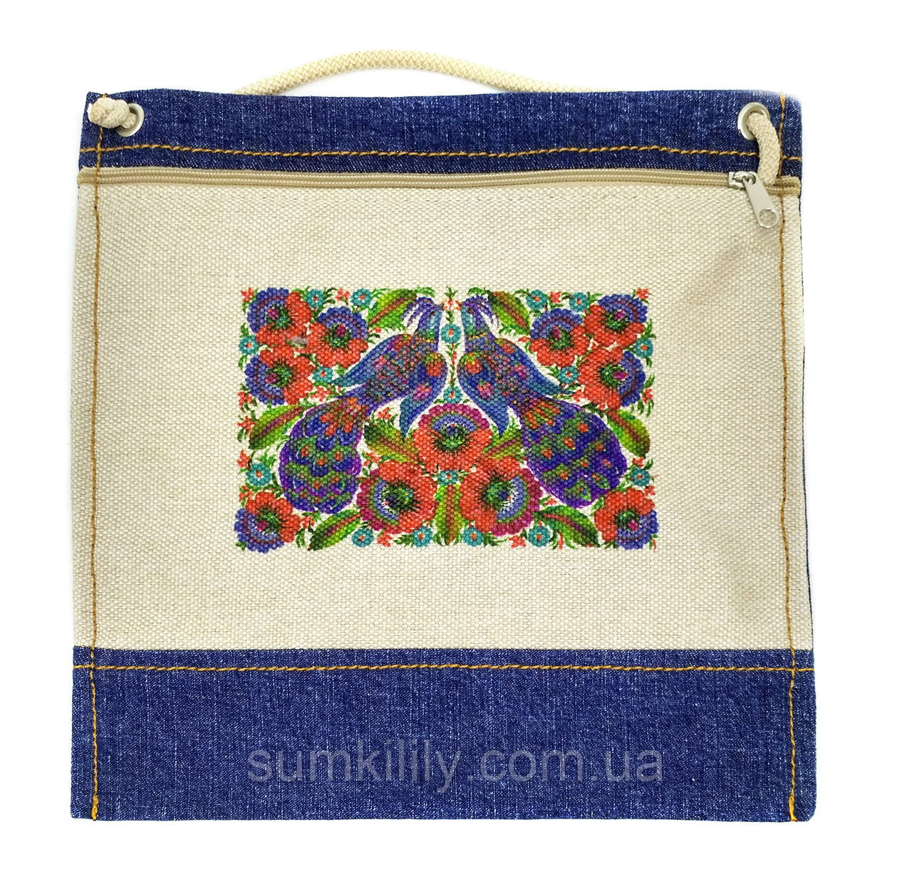 Текстильний гаманець ПТАХІ, фото 1