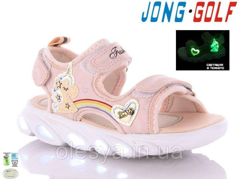 Босоніжки рожеві мигалки для дівчаток 20090 Jong Golf Розміри 22, фото 1