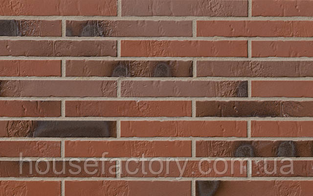 Клінкерний Кутовий Плитка ABC Der Moderne blick Teuto rot-bunt Kohlebrand Schieferstruktur 240x115x52x10