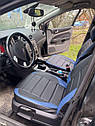 Чохли Daewoo Matiz модельні MAX-L з екошкіри Чорно-синій, фото 3