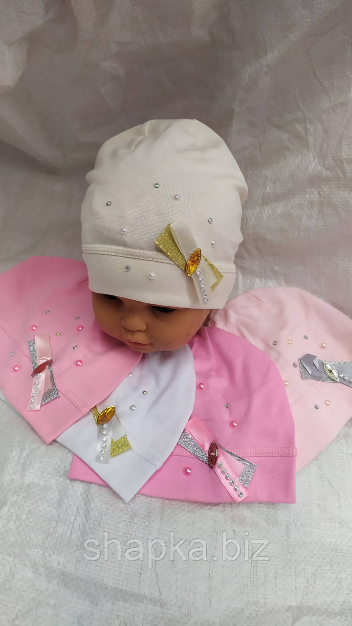 Шапка дитяча трикотажна для дівчаток, фото 1