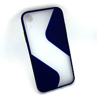 Чехол на iPhone XR накладка бампер противоударный 2 в 1 Shadov Matte Case Wave синий