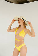 Желтый женский купальник Classic на завязках