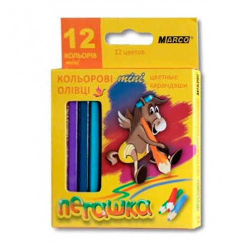 Олівці кольорові MARCO 12 кольорів №1010H-12CB Пегашка міні