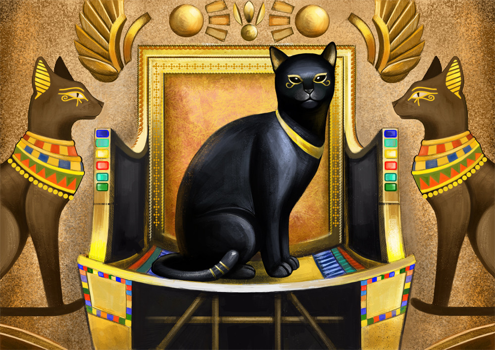 Схема для вышивки бисером кошка, "Египетская царица" - фото 1 - id-p204375401