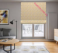 Римская штора ткань с тефлоновой пропиткой цветы сакуры на желтом фоне 076806v13 с доставкой