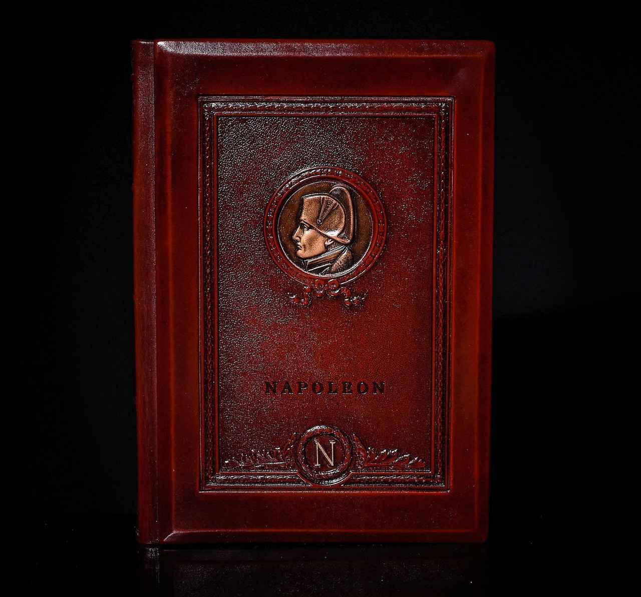 Книга для записів із можливістю персоналізації у шкіряному переплетенні "Наполеон" Коричневий, фото 1