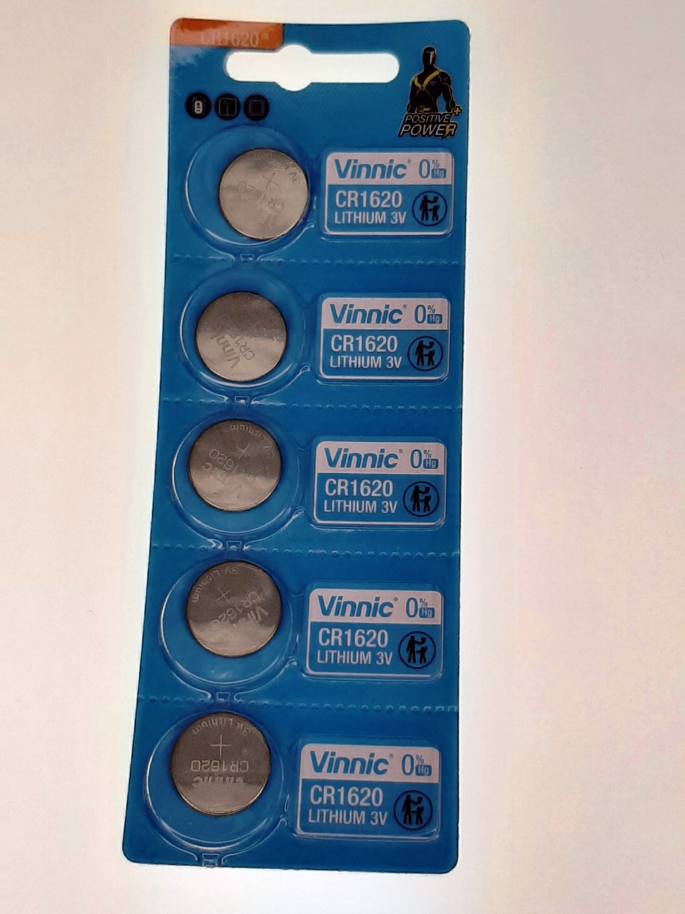 Батарейка для годинників Vinnic CR1620 3V 68mAh літієва, 1 шт.