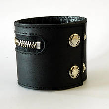 Браслет шкіряний на блискавці з внутрішньою кишенею