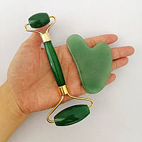 Jade roller Скребок гуаша і масажний роллер з нефриту