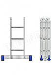 Шарнірна універсальна драбина трансформер чотирьохсекційна 3 на 4 сходинки, фото 5