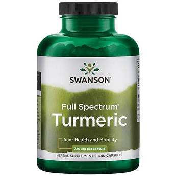 Куркума 720 мг Swanson Turmeric турмерик антиоксидант для печінки ШКТ суглобів шкіри 240 капсул