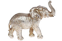 Декоративная статуэтка Слон 18см, цвет - стальной, материал полистоун (450-829)