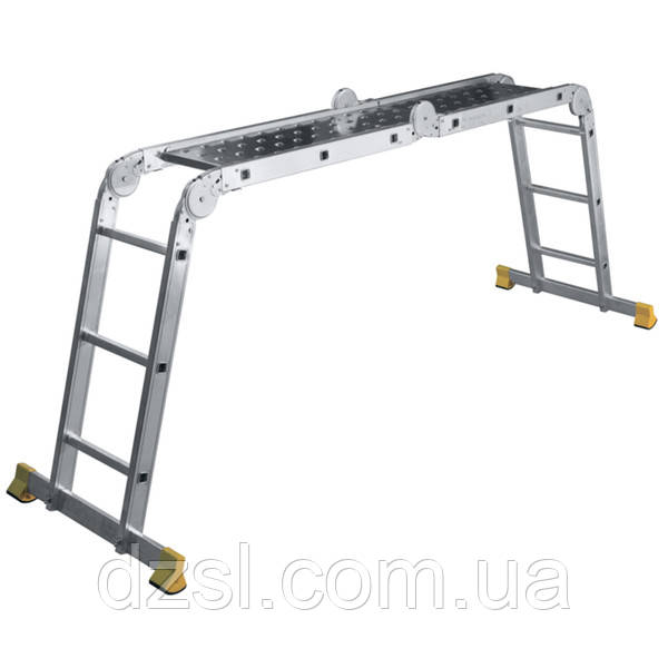 Шарнірна драбина-трансформер на 4 секції по 3 сходинки, фото 1