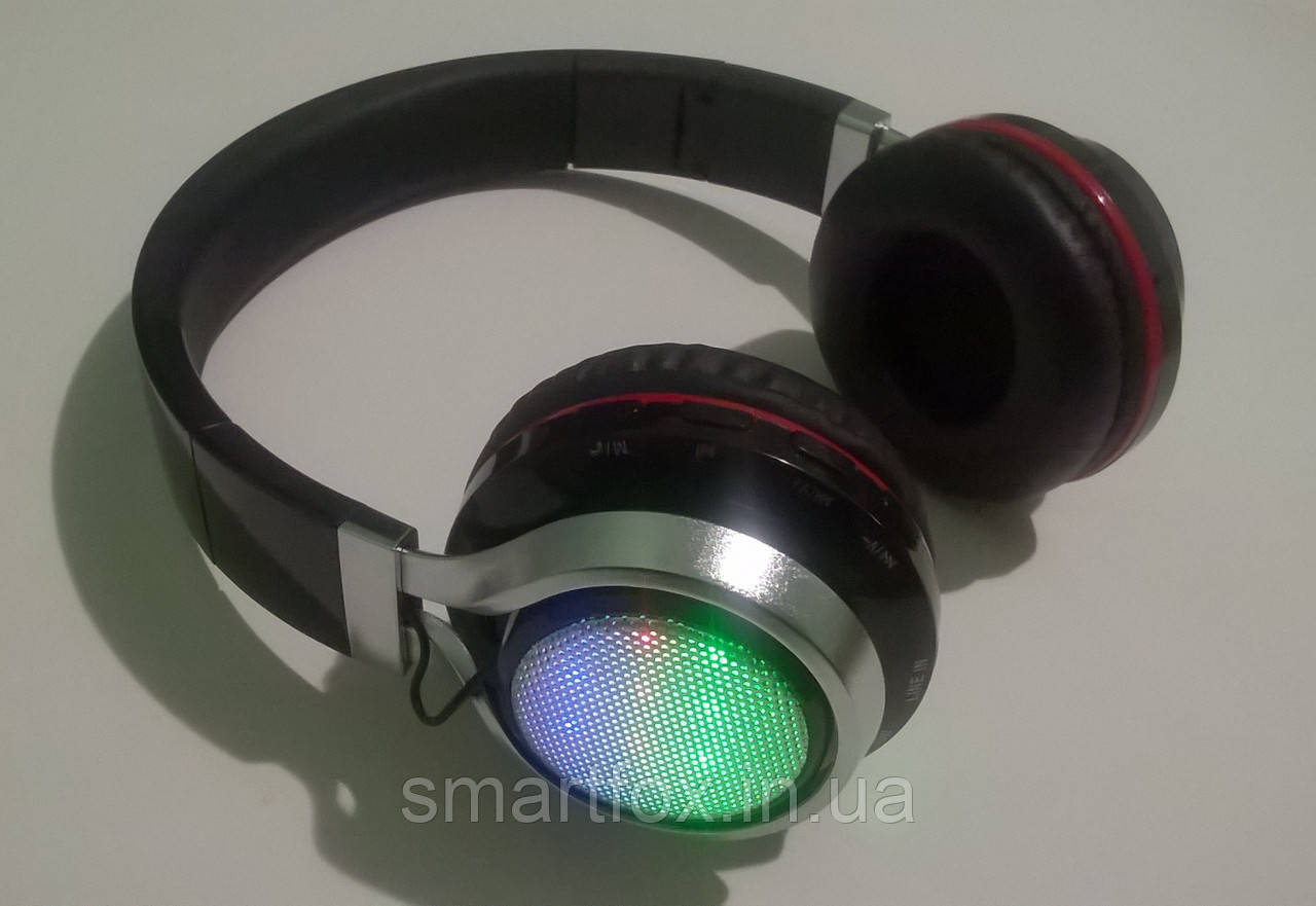 Блютус навушники AT-BT816 Bluetooth з LED (Блютус+МР3+FM)