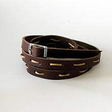 Браслет шкіряний в чотири оберти прошитий на застібці