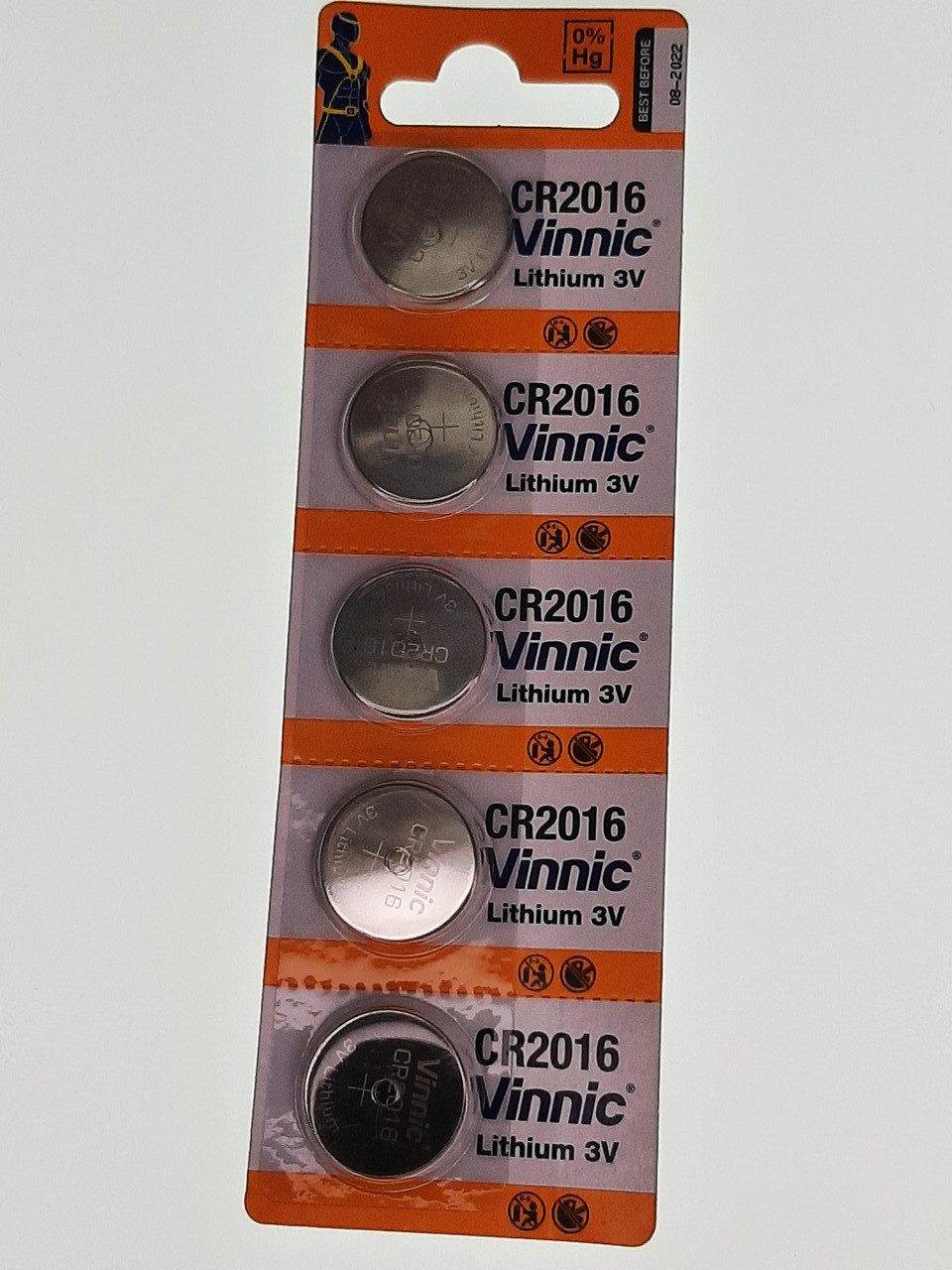 Батарейка Vinnic CR2016 3V 70mAh для годинників, літієва, 1 шт.