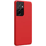 Захисний силіконовий чохол Nillkin для Samsung Galaxy S21 Ultra (Flex Pure Case) Red Червоний, фото 3