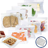 Набір з 10 Багаторазових пакетів Zhentu для зберігання, заморожування та Транспортування Їжи та продуктів, фото 5