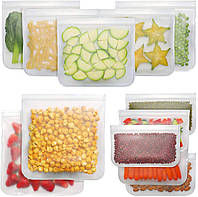 Набор из 12 Многоразовых Пакетов Zhentu для Хранения, Замораживания и Транспортировки Еды Еды и продуктов