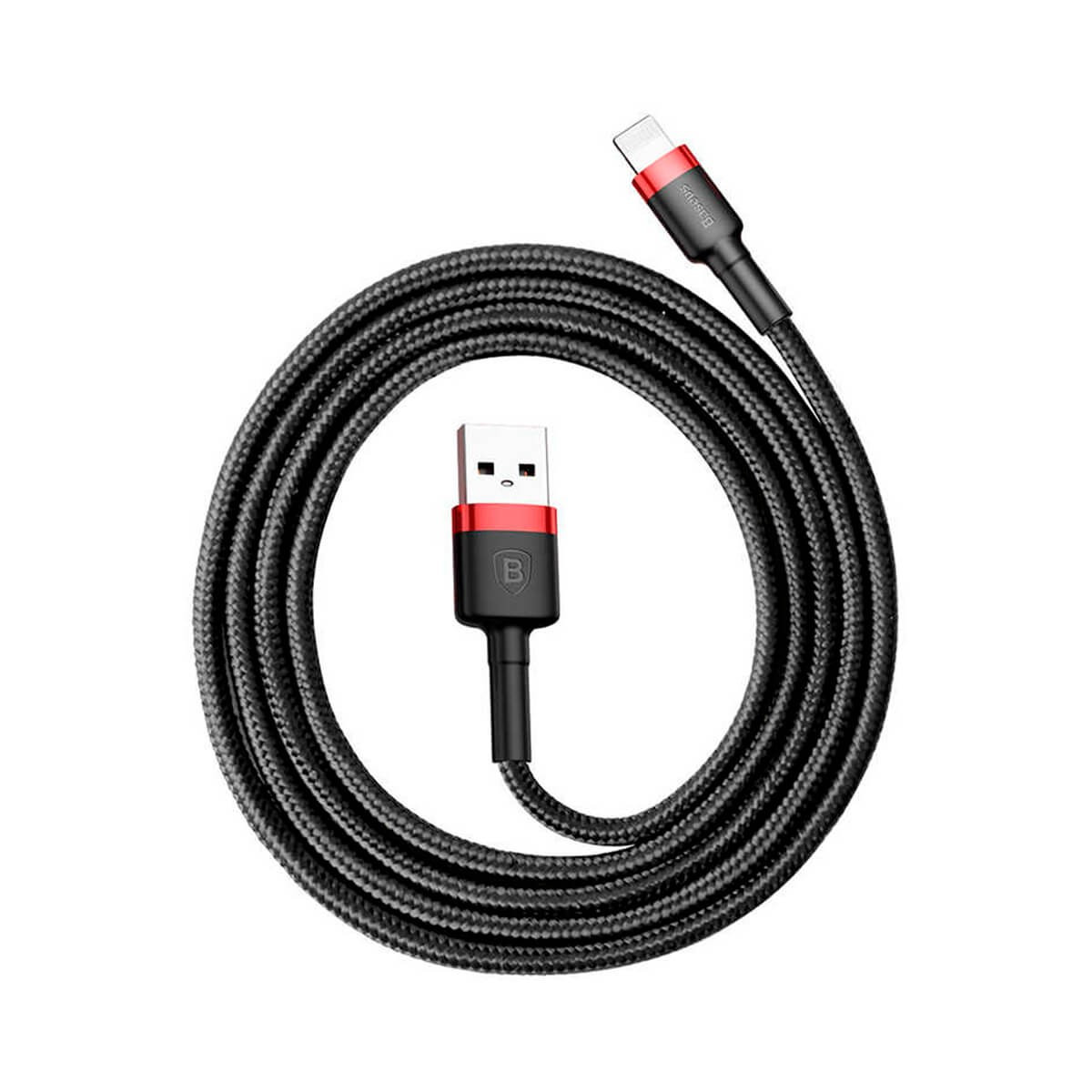 Кабель Baseus Cafule USB — Lightning 2m CALKLF-C19 чорно-червоний