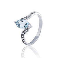 Женское серебряное кольцо с топазом - Нежное кольцо из серебра с топазом Адель